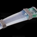 Small clear light, green circuit board inside.