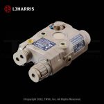 L3Harris tan ATPIAL-C laser, black background.