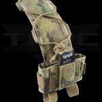 Camouflage battery box with Velcro straps, cords.