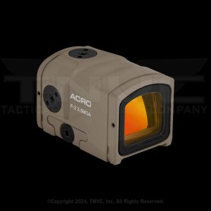 Tan Aimpoint ACRO P2 red dot sight.