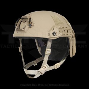 Tan Ops-Core FAST XP helmet, side rails, mount.