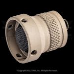 Tan metal tailcap, textured grip, two holes.