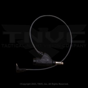 Short cable for connecting headset to gas mask.