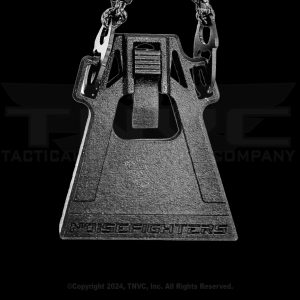 Black metal pendant looks like a machine part.