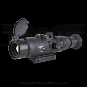 Thermal riflescope on bracket, lens cover up.